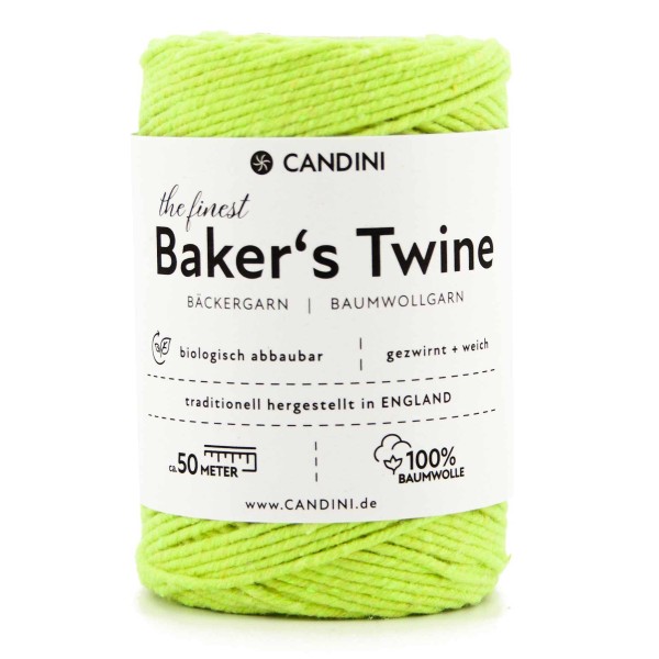 Bäckergarn - apfelgrün, einfarbig, aus 100% Baumwolle