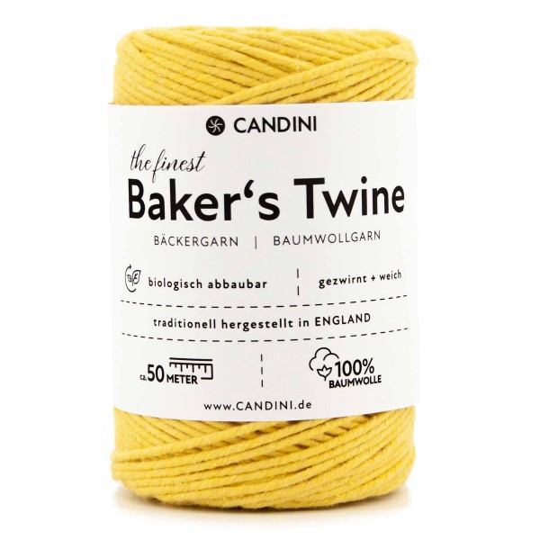 Bäckergarn - gelb, einfarbig, aus 100% Baumwolle