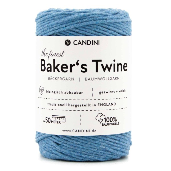 Bäckergarn - hellblau, einfarbig, aus 100% Baumwolle